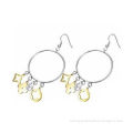 Highly-polished hoop earrings with hook clasp